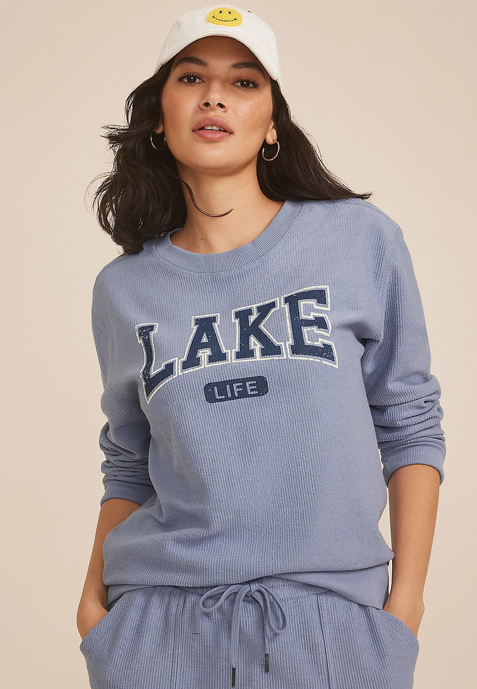 Corded Lake Life Crew Neck Sweatshirt | Maurices