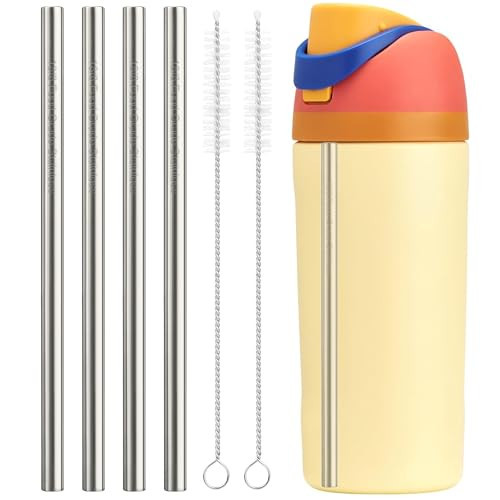 Sipcupmate Metal Straw Replacement Compatible with Owala 16oz Freesip Water Bottle, Includes 4 Reusable Food-Grade Stainless Steel Straws and 2 Cleaning Brushes for Easy Maintenance. | Amazon (US)