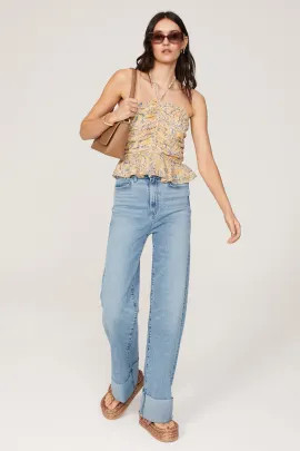 Mia Wide Cuff Jeans | Rent the Runway