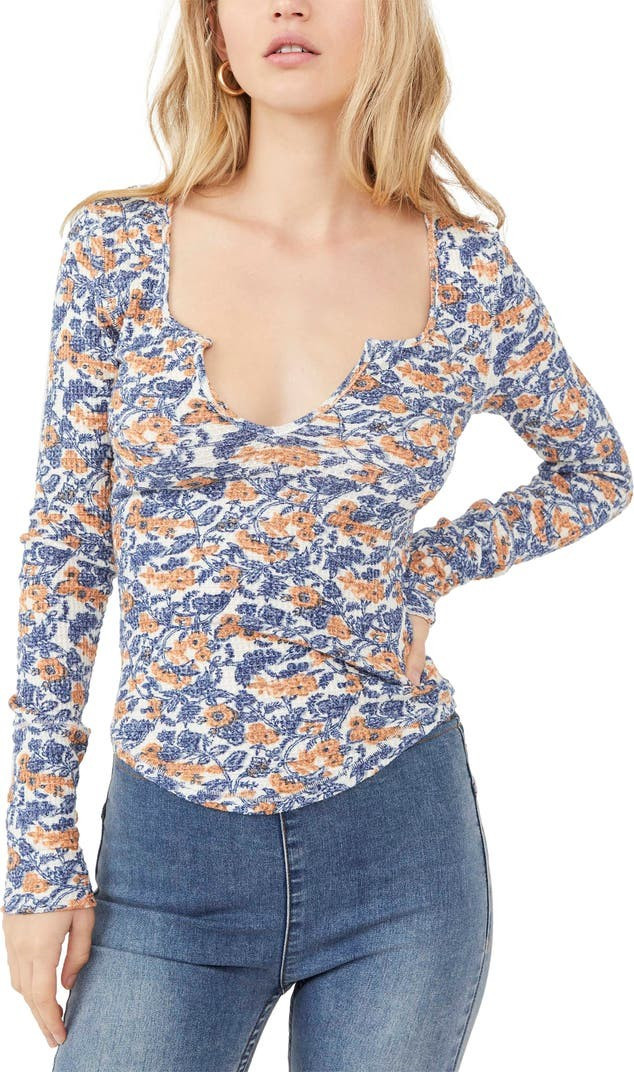 Ciara Printed Long Sleeve Layering Top | Nordstrom | Nordstrom