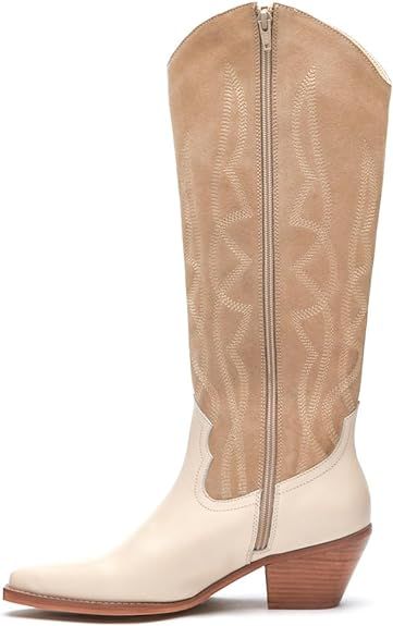 COCONUTS by Matisse Womens Alpine Snip Toe Casual Boots Knee High Mid Heel 2-3" - Beige, Brown | Amazon (US)