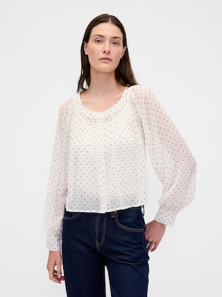 Sheer Button-Front Top | Gap (US)