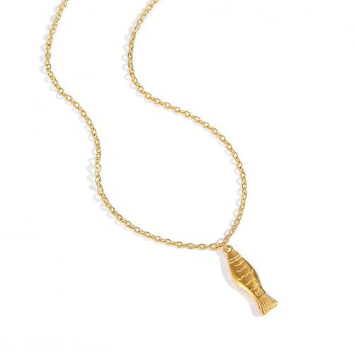 Hclian Fish Necklace for Women Gold Charms Fish Pendant Necklaces Boho Summer Beach Choker Necklaces | Amazon (US)