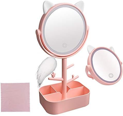 Makeup Mirror with Lights&Vanity Mirror 3 Color Lighting Modes Light Up Mirror 360° Rotation Tou... | Amazon (US)