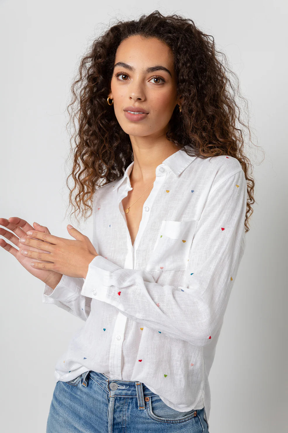 CHARLI - WHITE EMBROIDERED HEARTS | Rails