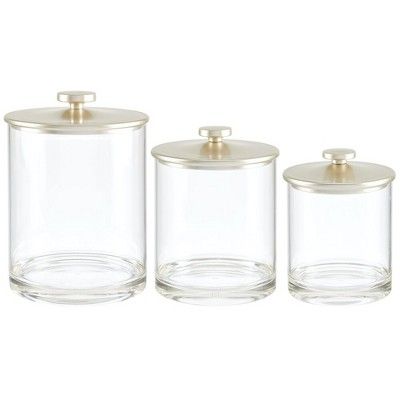 mDesign Storage Apothecary Canister for Bathroom, 3 Pack | Target