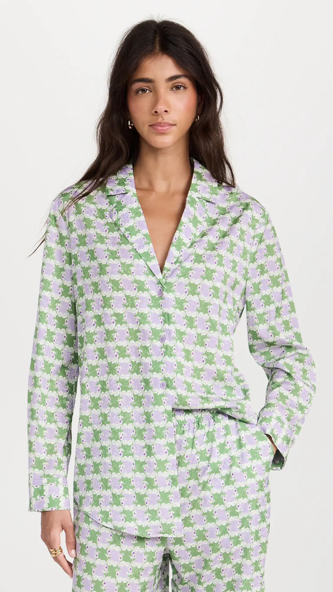 English Factory Printed Satin Shirt | Shopbop | Shopbop