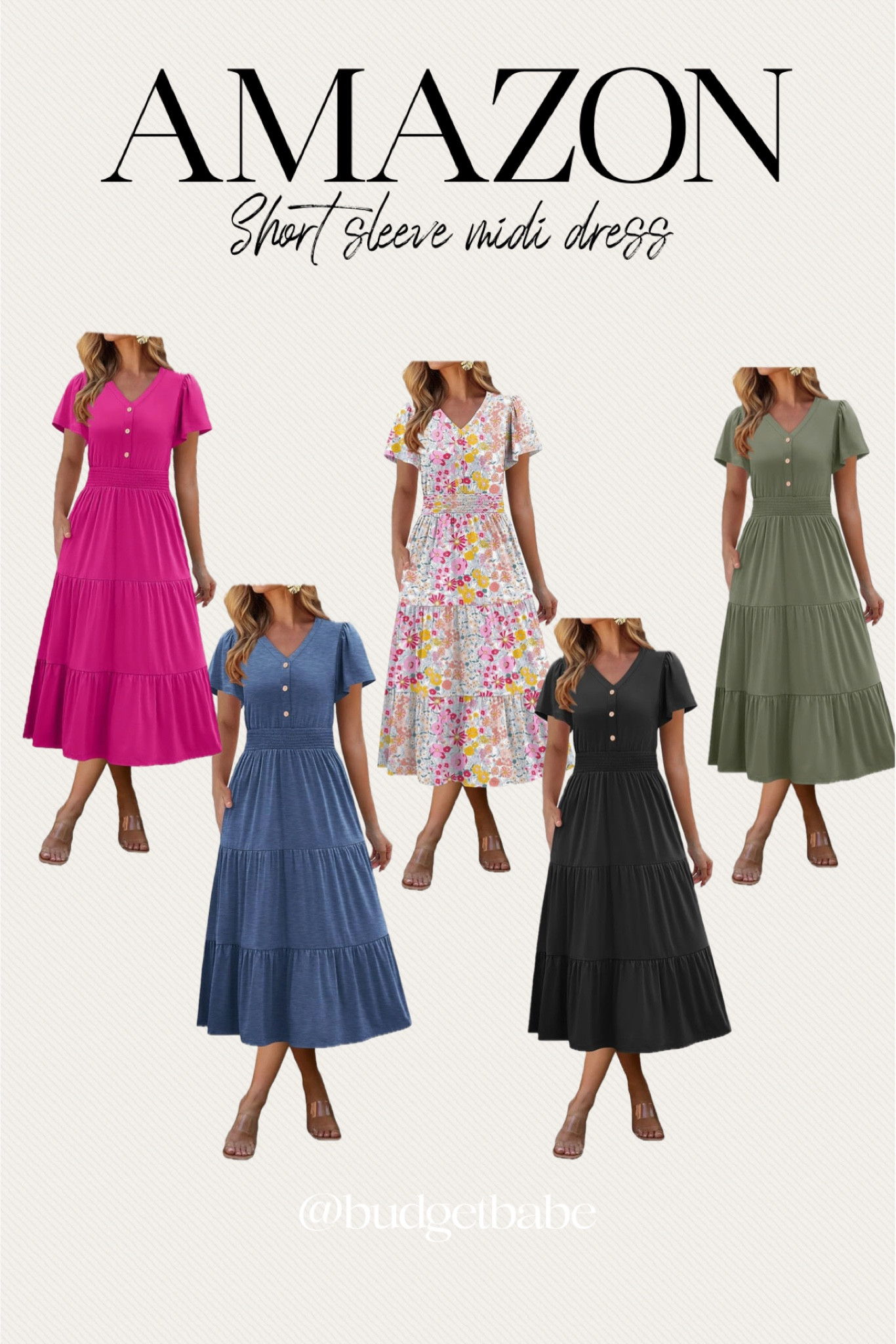 Amazon short sleeve tiered midi dress, use code 38BUZRC2 for $$ off (comes out to just $14.97!) while supplies last. #amazondeal #amazonsale promo coupon code daily deal spring summer Easter dress modest casual

#LTKFindsUnder100 #LTKStyleTip #LTKFindsUnder50