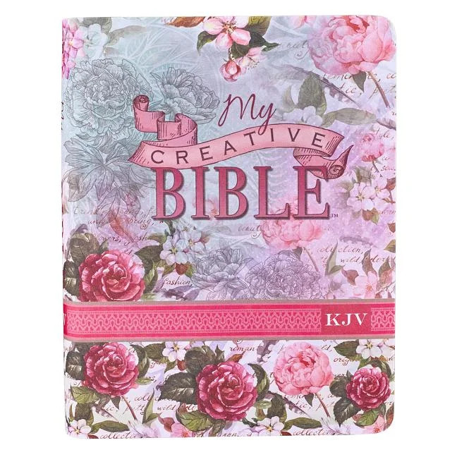 KJV Holy Bible, My Creative Bible, Pink Floral Faux Leather Flexcover Journaling Bible w/Ribbon M... | Walmart (US)