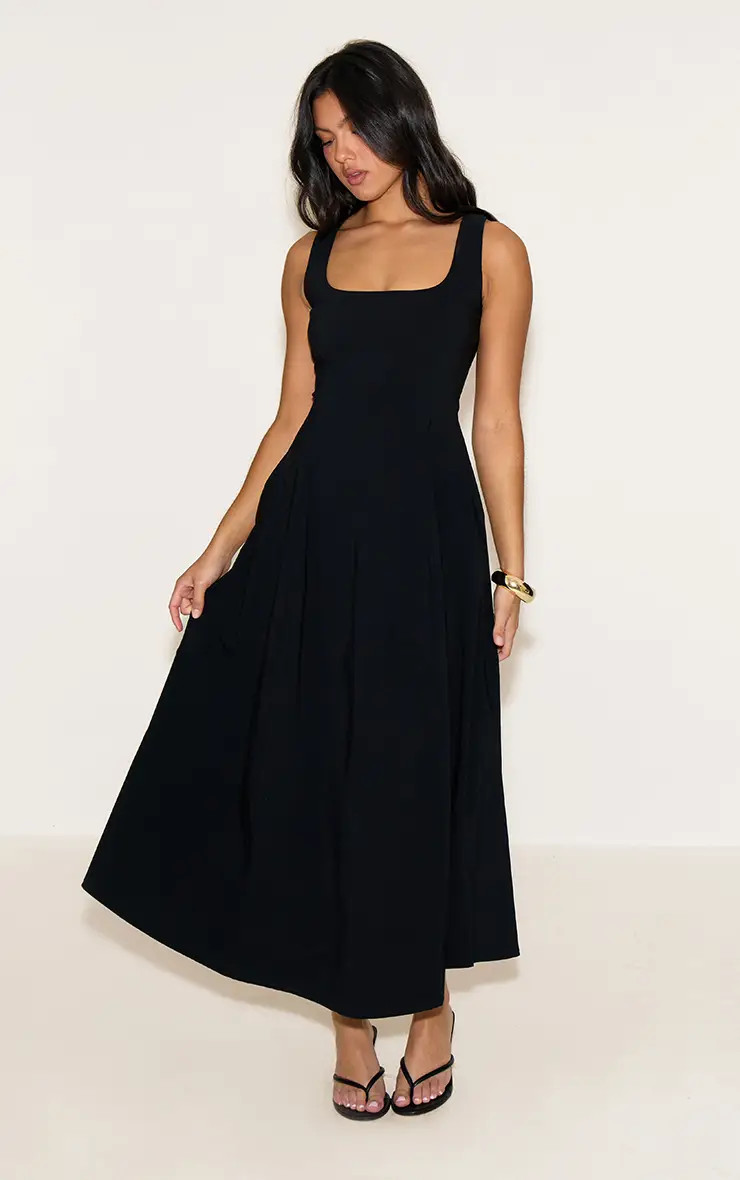 Black Scoop Neck Sleeveless Maxi Dress | PrettyLittleThing | PrettyLittleThing UK