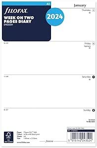 Filofax A5 week on two pages English 2024 diary, White | Amazon (UK)