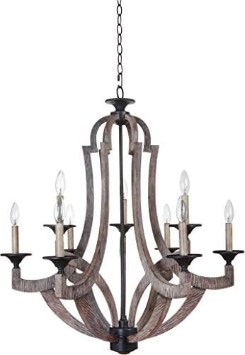 Craftmade 35129-WP Winton Candle Chandelier Lighting, 9-Light, 540 Watts, Weathered Pine (30"W x 32" | Amazon (US)