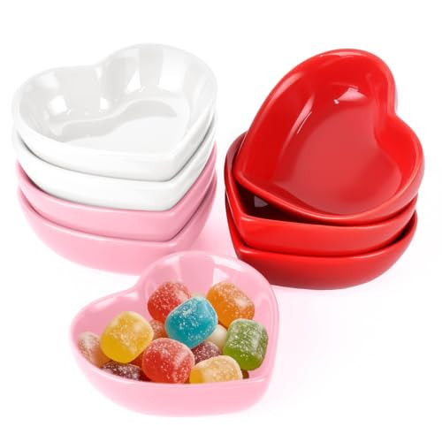 ZLMTZDJD 8PCS Heart Shaped Bowl Heart Bowl For Candy Lovers, Office Desk Decor, Home Snack Display, Valentine'S Day, Wedding Celebrations, Birthday Parties,Family Kitchen Use | Amazon (US)