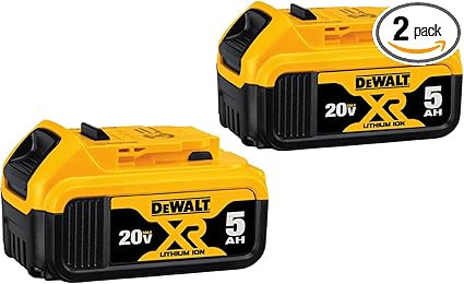 DEWALT 20V MAX XR Battery, 5 Ah, 2-Pack (DCB205-2) | Amazon (US)