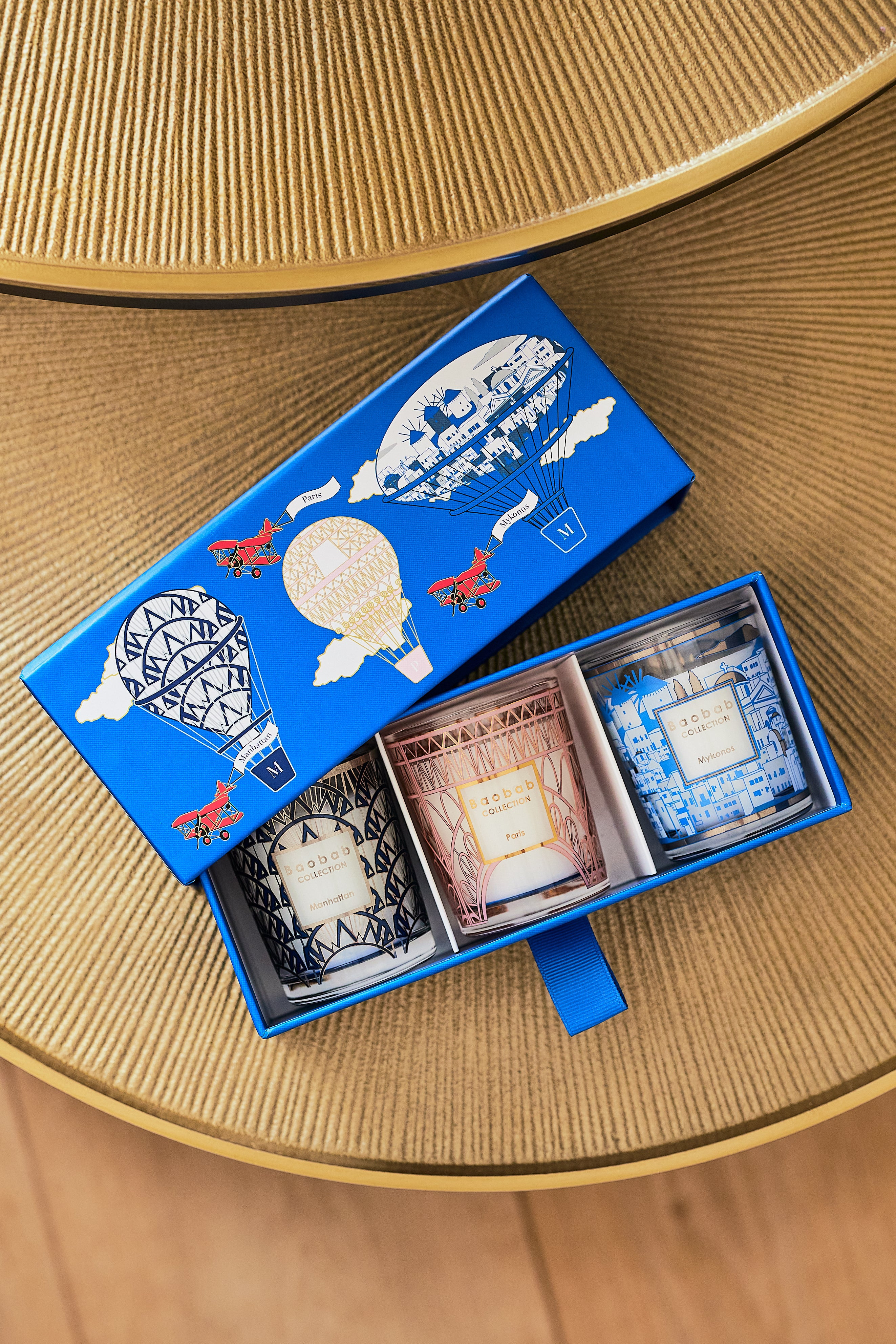 TRIO TRAVEL CANDLES MANHATTAN-PARIS-MYKONOS | Baobab Collection USA