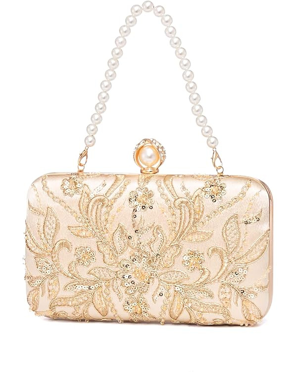 YYW Clutch Purses for Women Evening Bag Sequins Beaded Party Handbag Wedding Purse | Amazon (US)