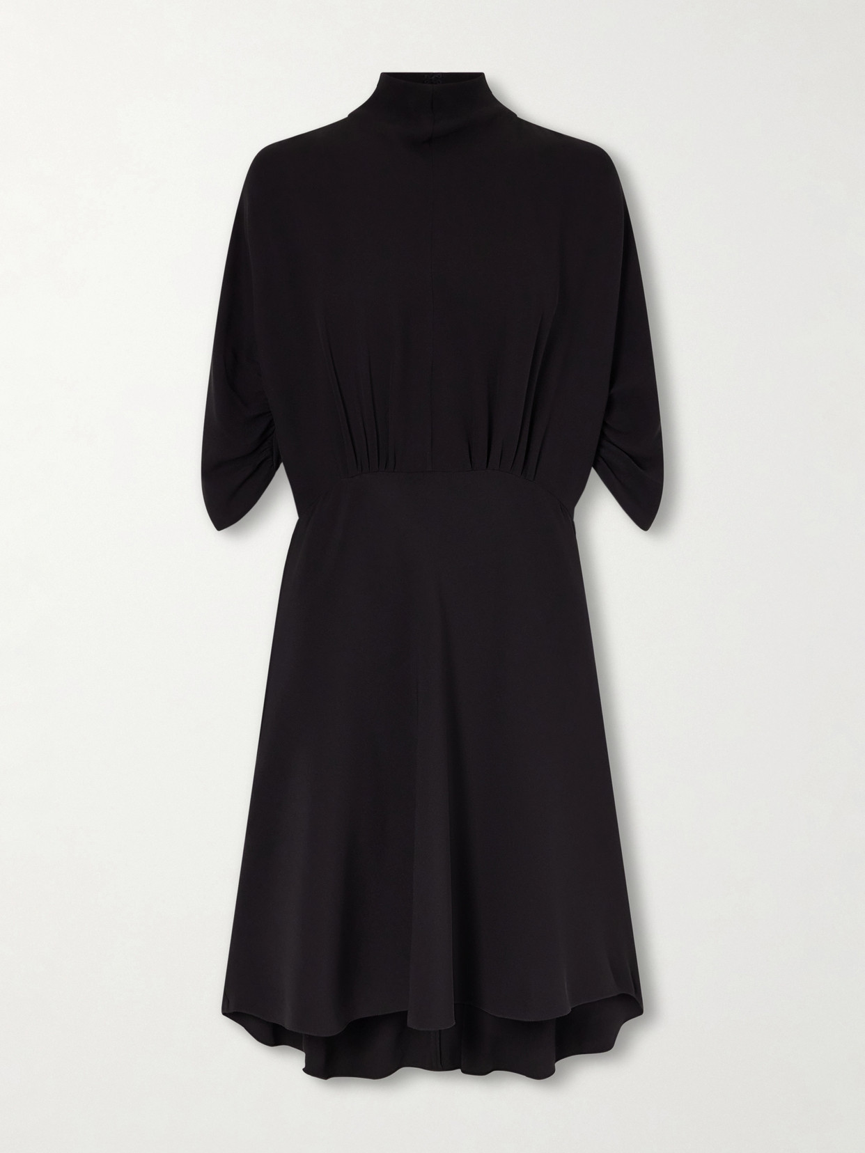 The Row - Emmeline Draped Silk Midi Dress - Black | NET-A-PORTER (US)