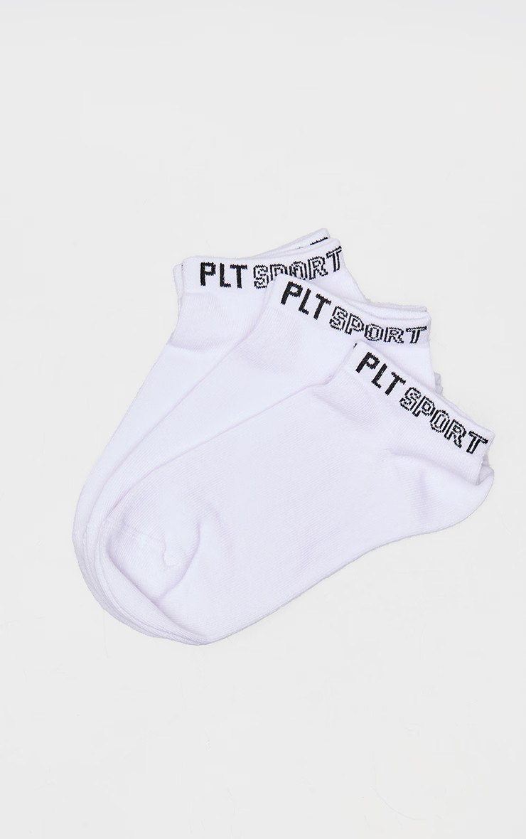 PRETTYLITTLETHING White 3 Pack Sport Ankle Socks | PrettyLittleThing US