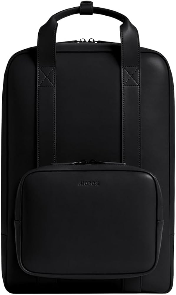Monos Metro Backpack Vegan Leather, Carbon Black, Medium | Amazon (US)