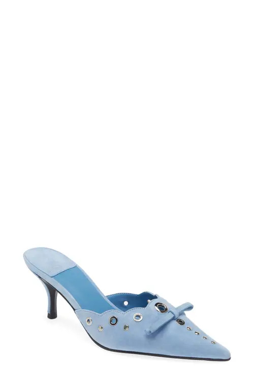 Jeffrey Campbell Gratis Pointed Toe Mule in Blue Suede Silver at Nordstrom, Size 10 | Nordstrom