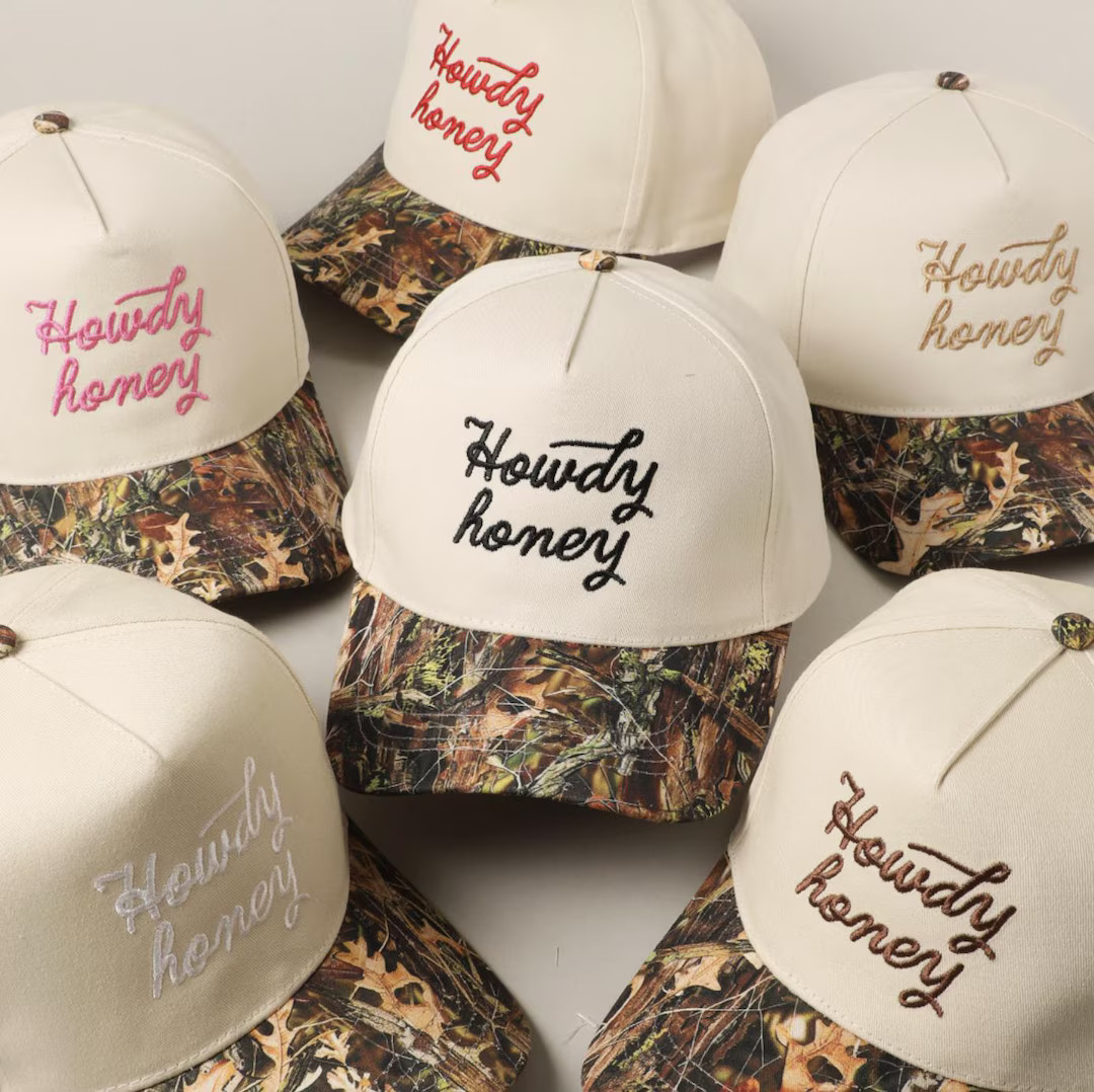 Howdy Honey Hat, Howdy Honey Embroidery Camo Two-tone Trucker Hat, Camo Howdy Honey Hat, Headwear... | Etsy (US)
