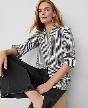 Stripe Relaxed Perfect Shirt | Ann Taylor (US)