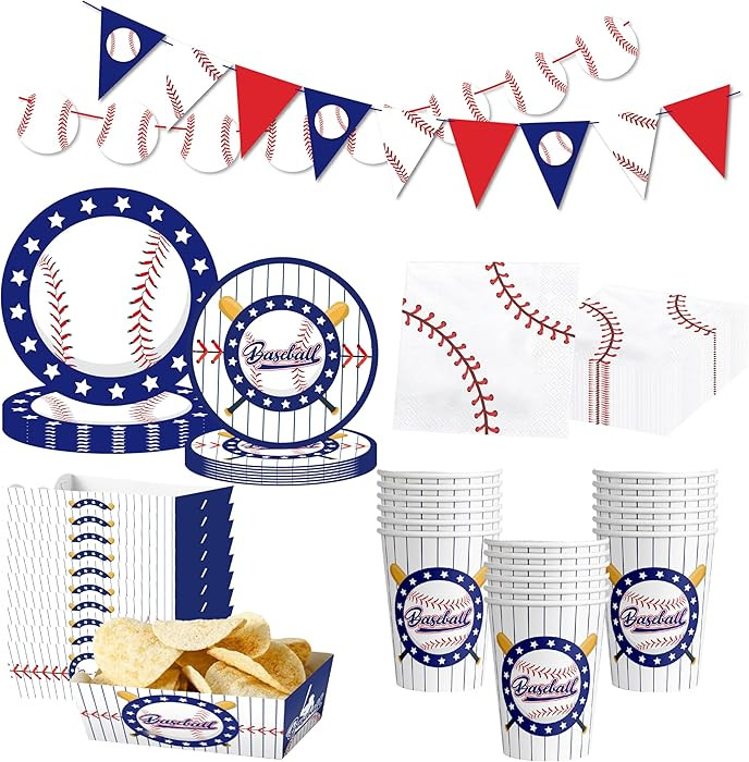 Baseball Party Decorations- Baseball Themed Plates and Napkins for Birthday Party Supplies,Baseba... | Amazon (US)