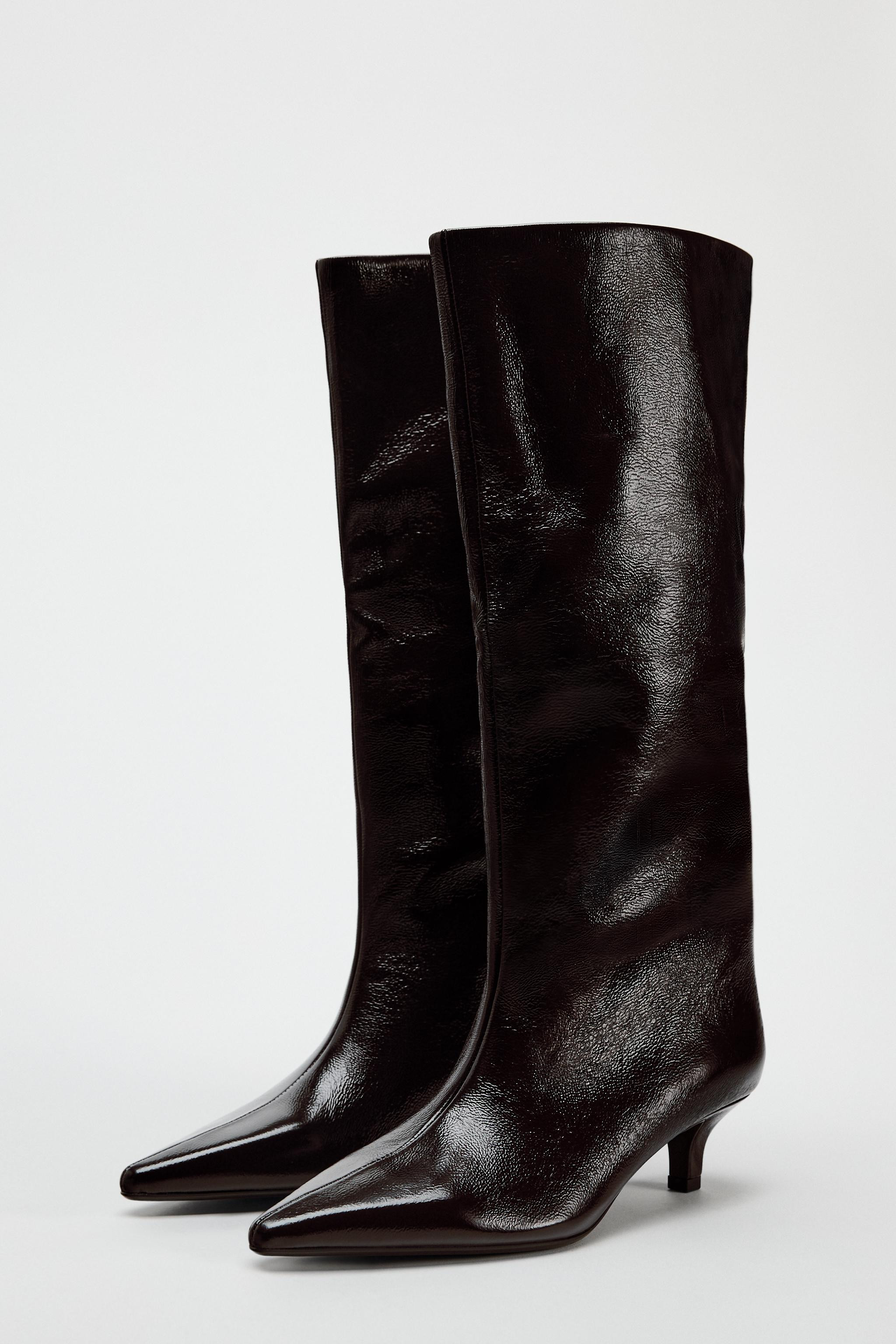 KITTEN HEEL KNEE HIGH BOOTS | Zara US