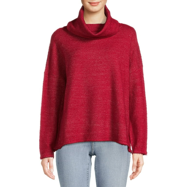 Dreamers by Debut Womens Cowl Neck Pullover Long Sleeve Sweater - Walmart.com | Walmart (US)