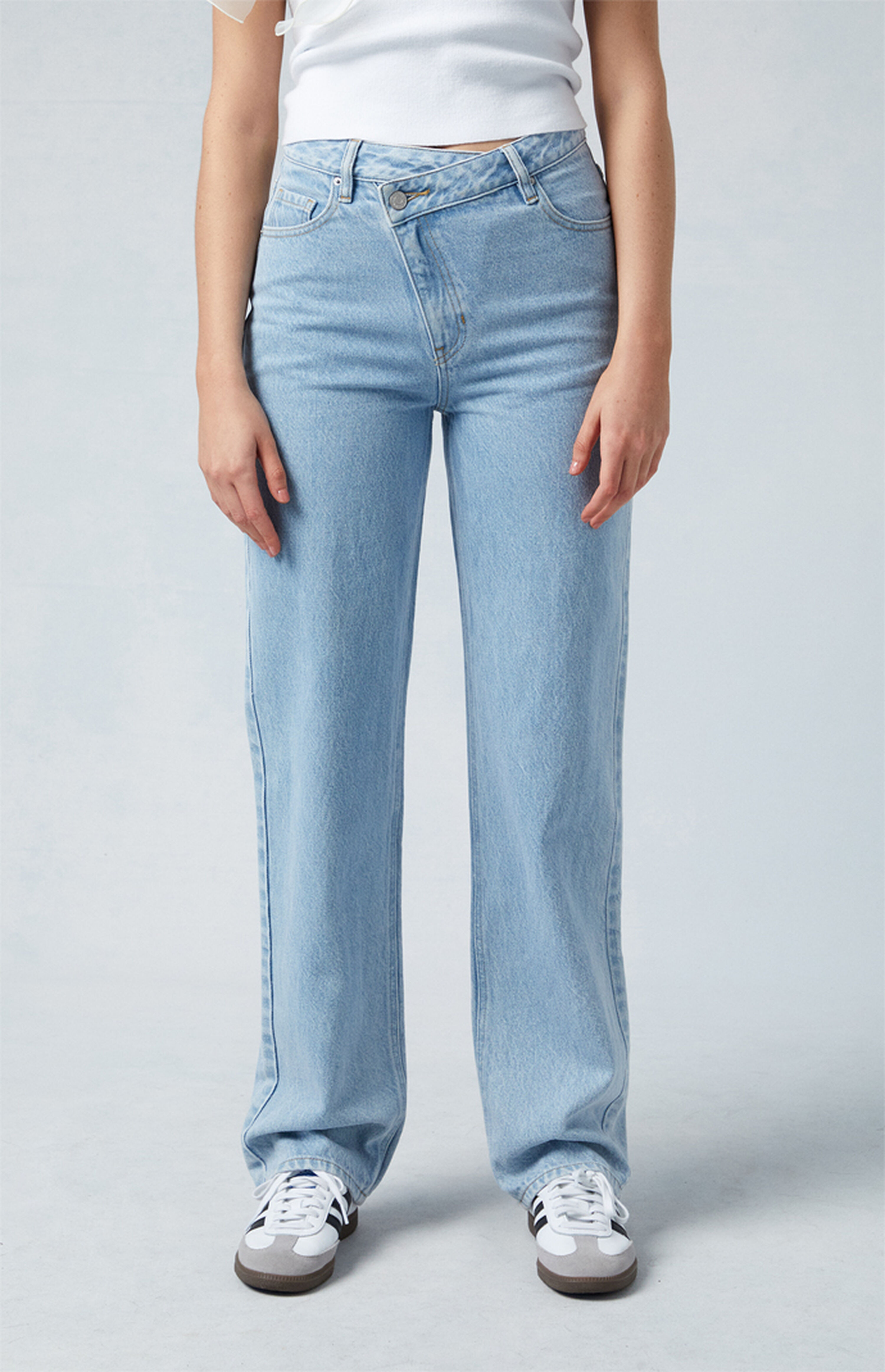PacSun Eco Light Blue Asymmetrical '90s Boyfriend Jeans | PacSun