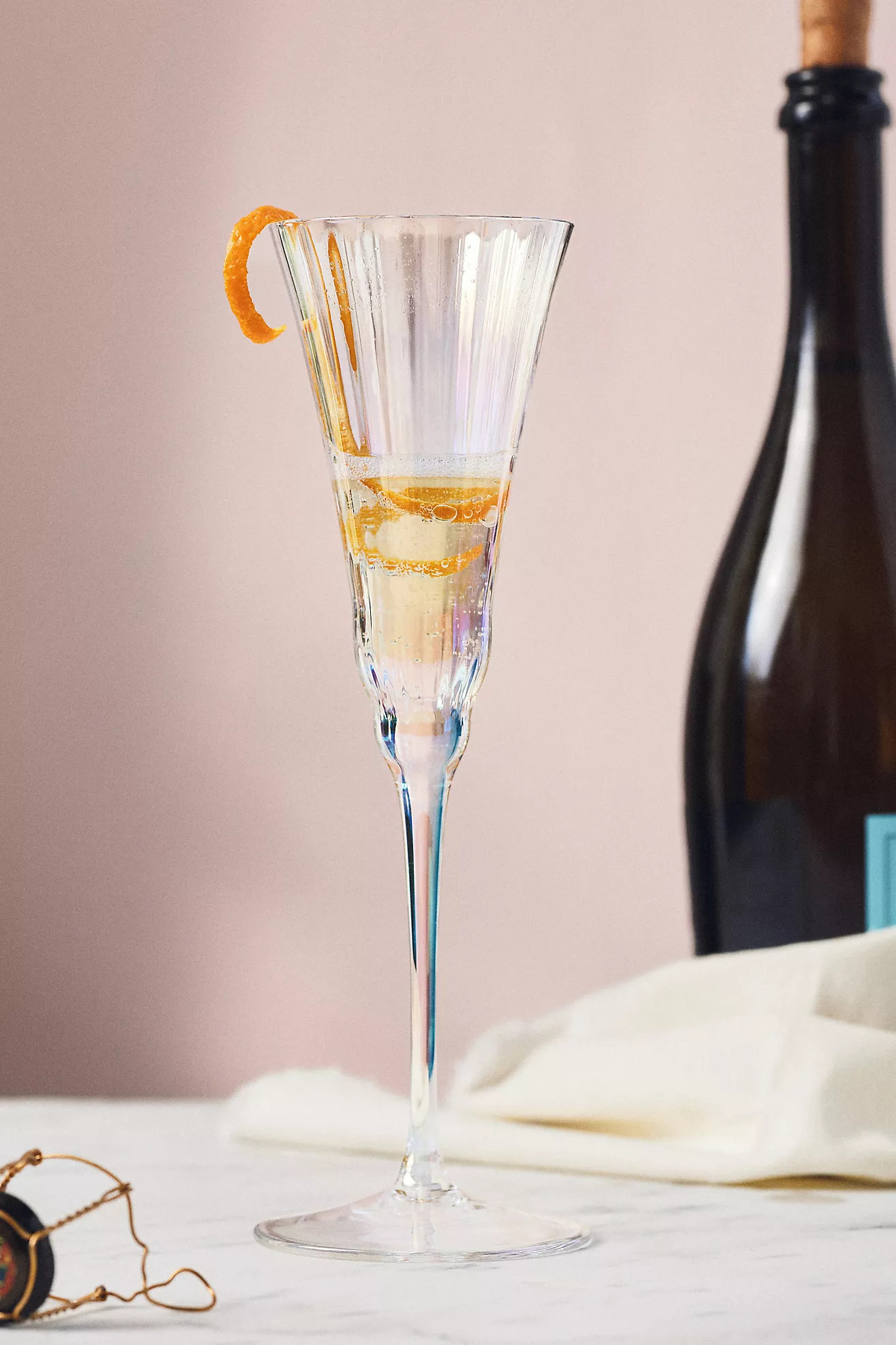 Kailani Lustered Flute Glasses, Set of 4 | Anthropologie (US)