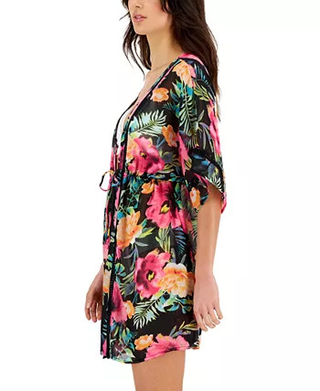 Women's Ladder-Trim Drawstring-Waist Cover-Up Kimono | Macys (US)