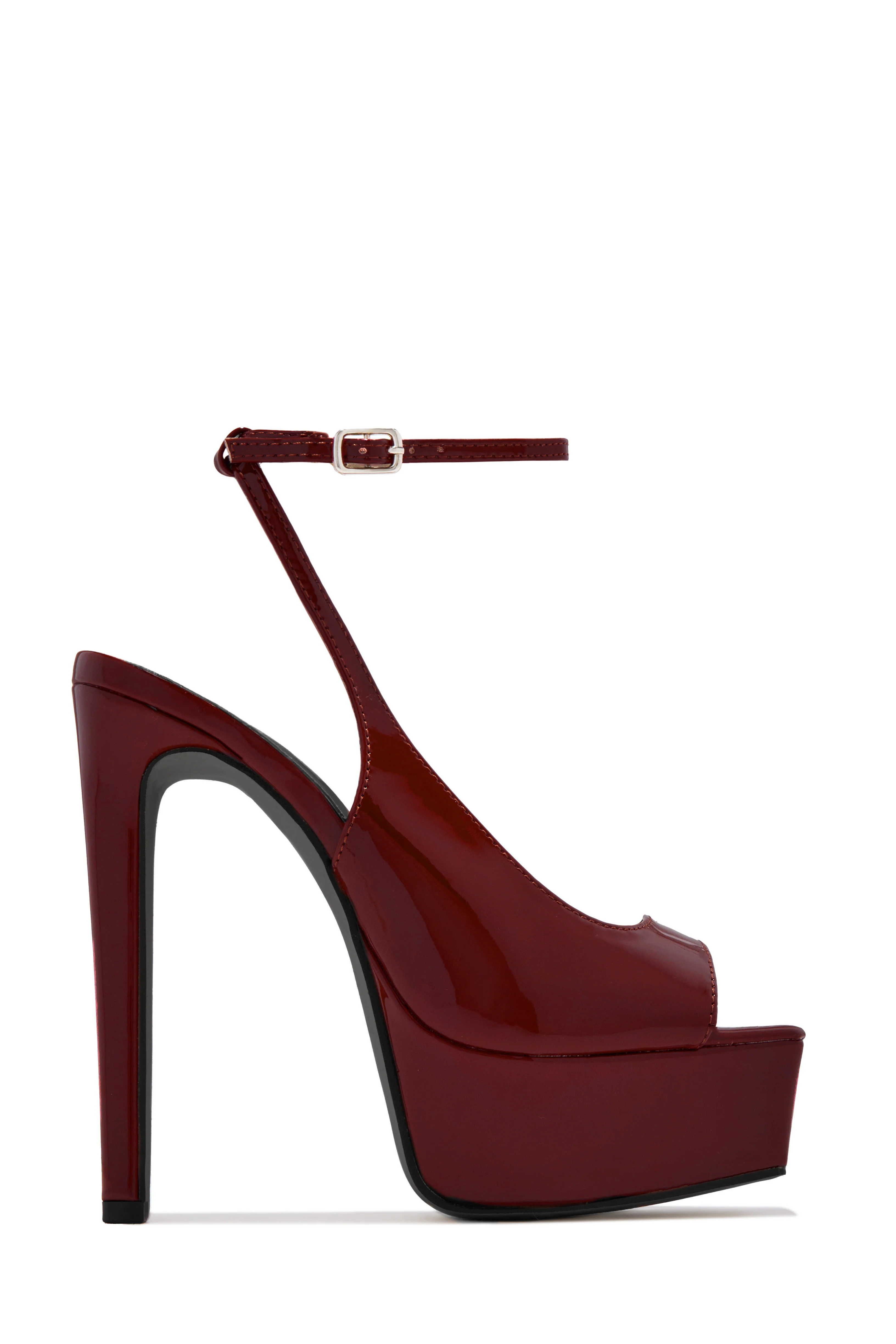 Ameli Platform High Heels - Wine 7.5 / Wine | MISS LOLA