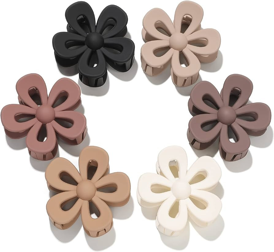 Flower Hair Claw Clip for Women Girls - Flower Hair Clips for Thick Hair Big Claw Clips Cute Matt... | Amazon (US)