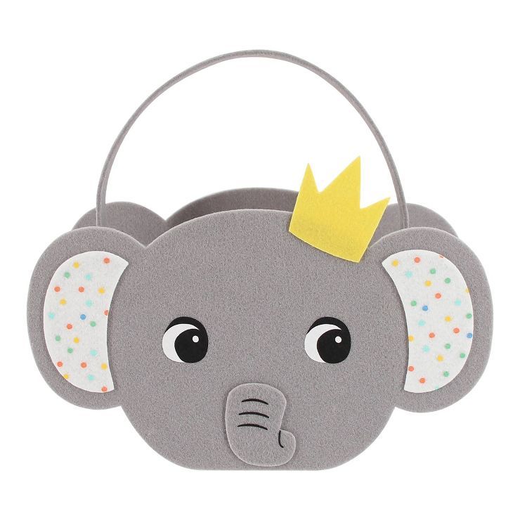Novelty Felt Decorative Elephant Easter Basket Gray - Spritz™ | Target