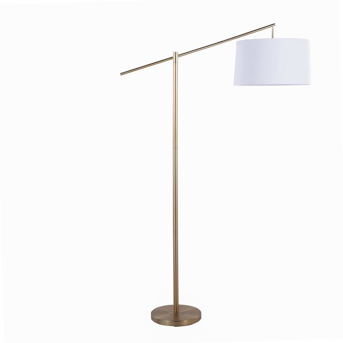LumiSource Casper 69" Contemporary Metal Floor Lamp: Angular Body, Off-White Drum Shade, UL Liste... | Target