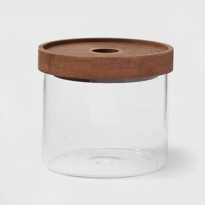 Glass Storage Canister with wood lid - Extra Small - Threshold&#8482; | Target