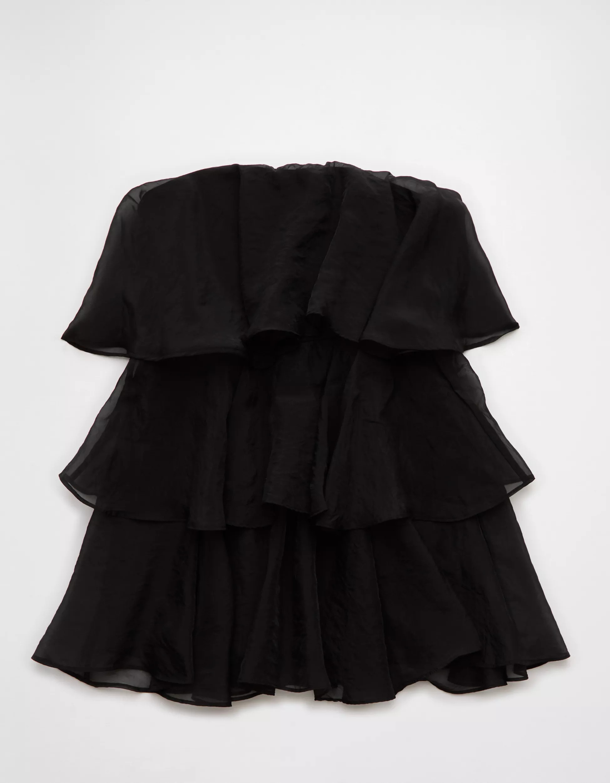 AE Strapless Ruffle Tiered Mini Dress | American Eagle Outfitters (US & CA)