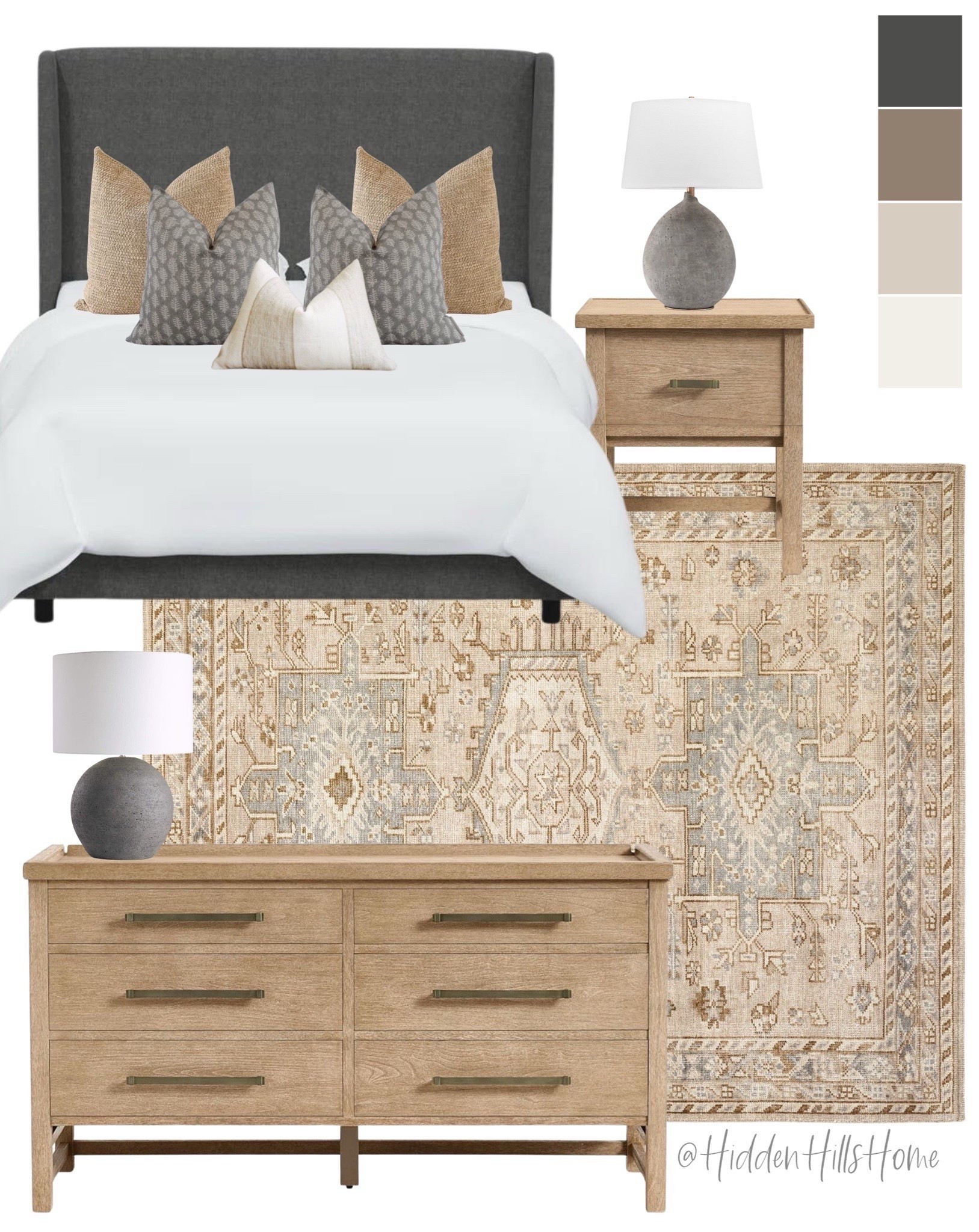 Bedroom decor ideas, master bedroom mood board, bedroom design, bedroom inspiration, cozy bedroom, nightstands, dresser, Tilly bed #bedroom 

#LTKHome #LTKSeasonal #LTKSaleAlert