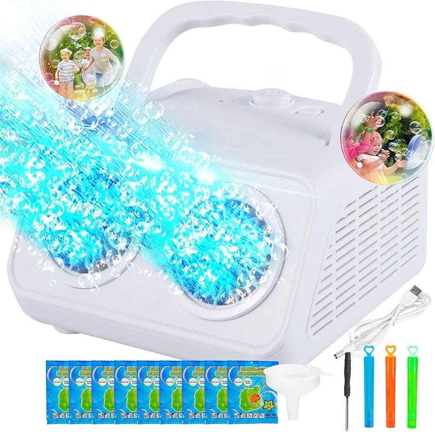 SHCKE Automatic Bubble Machine Upgrade Bubble Blower with 2 Fans, 20000+ Bubbles Per Minute Bubbl... | Amazon (US)