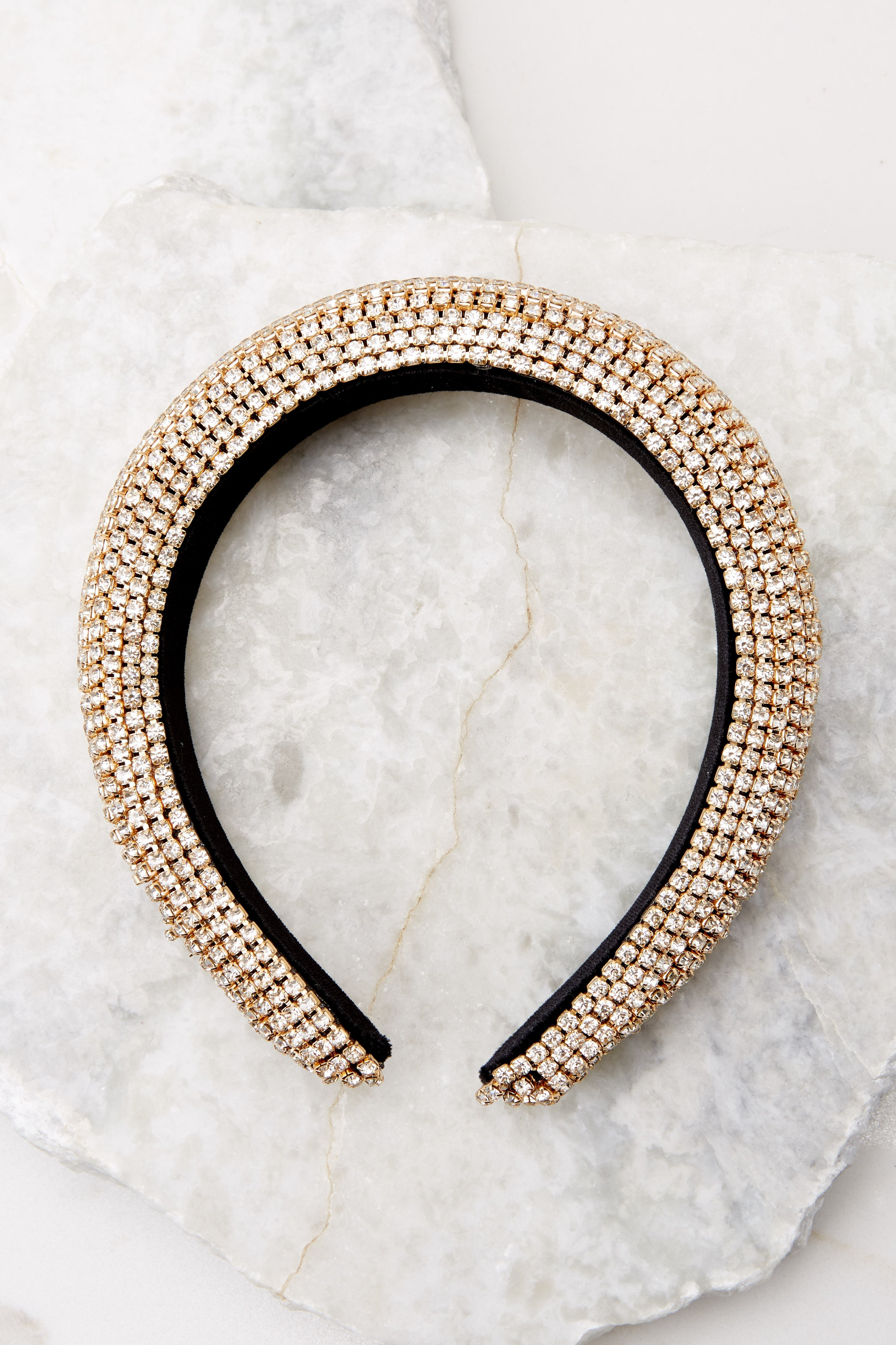 Glow With Delight Gold Headband | Red Dress 