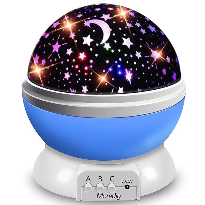 Moredig Kids Night Light, Night Light Projector 360 Degree Rotating Light Projector with 8 Color ... | Amazon (US)