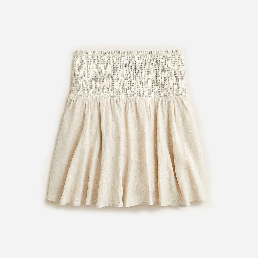Linen smocked mini skirtItem BG546 
 
 
 
 
 There are no reviews for this product.Be the first t... | J.Crew US