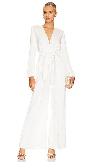 Lotti Satin Jumpsuit in Ivory White Jumpsuit Dressy Jumpsuit Wedding Jumpsuit Outfit Formal Jumpsuit | Revolve Clothing (Global)
