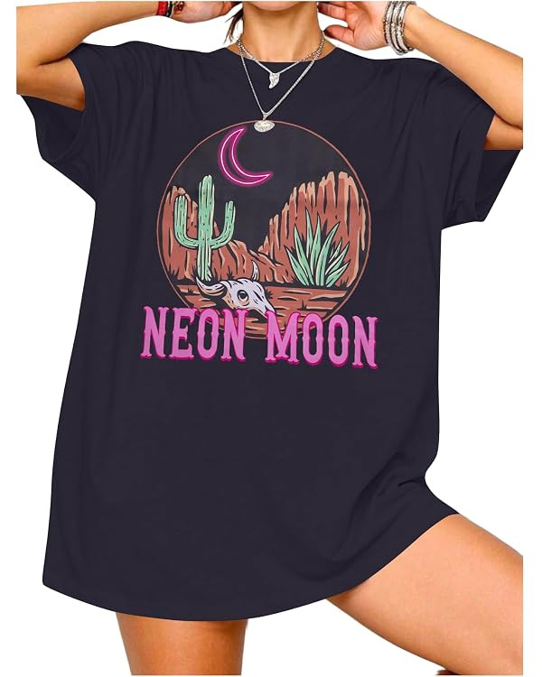Cowgirl Oversized Tshirts Women Western Cowboy Shirt Retro Country Music Tee Casual Short Sleeve ... | Amazon (US)