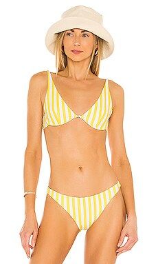 MIKOH Santa Rosa Bikini Top in Stripe Starfruit from Revolve.com | Revolve Clothing (Global)
