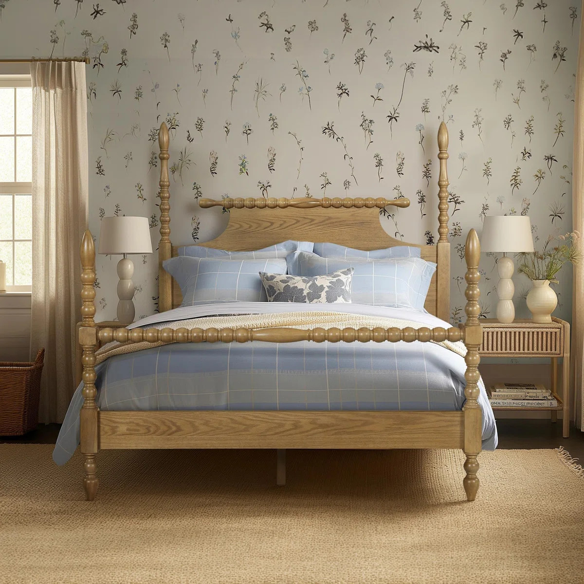 Beckett Solid Wood Low-Profile Bed Frame with Spindle Design | Wayfair North America