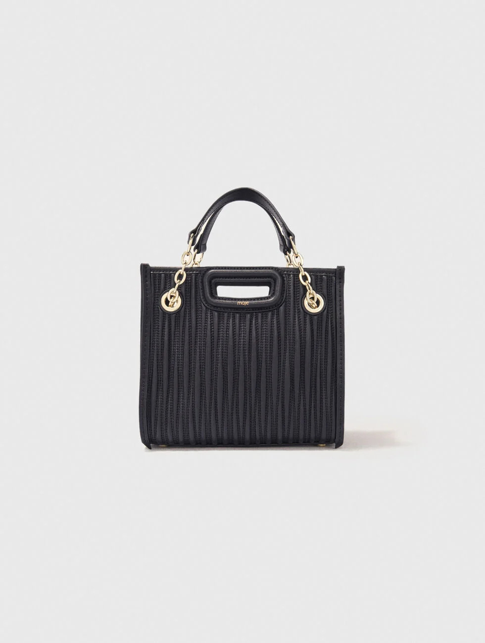 Mini quilted leather tote bag Black / Gray for Women | Maje | Maje US