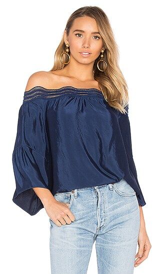 RAMY BROOK Priscilla Top in Navy | Revolve Clothing