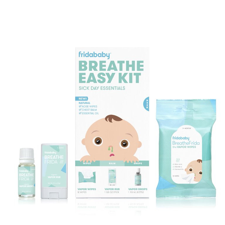 Frida Baby Breathe Easy Sick Day Essentials Kit with Vapor Rub, Drops, and Wipes for Kids Deconge... | Walmart (US)
